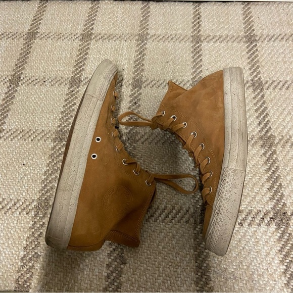 Converse All Star High Top Leather Unisex Mens 11.5 Women's 13.5 Tan Brown - Picture 3 of 6